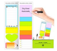 JJPRO - Notas adhesivas reutilizables de borrado en seco para tiles escolares, pizarra, blocs de notas autoadhesivos, regalo de agradecimiento p