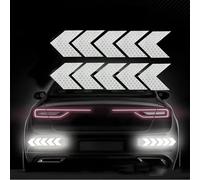 JJQFLB Compatible con Dacia Jogger Hybrid/Extreme, 10 Piezas/Juego de Pegatinas de Seguridad de Advertencia, Cinta Reflectante de Flecha, Calcomanía Reflectora,4-White