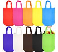 JJQHYC - 20 bolsas de regalo reutilizables, de tela no tejida, con asa resistente para bolsas de fiesta y uso diario, 10 colores