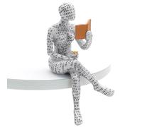 JJQHYC Figuras de Lectora Mujer para Estantería, Escultura Pensador Abstracto de Resina, Moderna Adornos Salon Decoración Hogar Regalo de Amante de los Libros (B)
