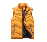 jjqnkjxc Chaleco sin mangas para hombre acolchado cálido - Pal.mer-Joh_nson Abrigo de exterior ligero con cuello alto - Chaquetas informales de talla grande para otoño-invierno, amarillo, XXL