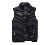 jjqnkjxc Chaleco sin mangas para hombre acolchado cálido - Pal.mer-Joh_nson Abrigo de exterior ligero con cuello alto - Chaquetas informales de talla grande para otoño-invierno, Negro , M