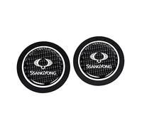 JJRY 2 Coche Posavasos para SsangYong Actyon Sport Korando Rexton Antideslizante Impermeables Silicona Posavasos Coche Interiores Accesorios,Black Style