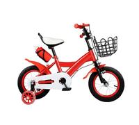 JJsdwin Bicicleta infantil de 12 pulgadas, bicicleta para niños con ruedas estabilizadoras y altura ajustable, bicicletas para niños y niñas a partir de 2-4 años, color rojo