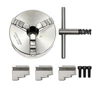 JJsdwin Mandril de torno de 125 mm, alimento autocentrante de cuatro mordazas con llave Chuck, 3 mandíbulas para máquinas herramientas y máquinas herramientas CNC