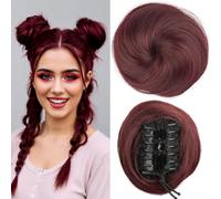JJstar Mini moño con clip de garra, pelo sintético, moño desordenado, estilo orejas de gato, fácil de llevar para mujeres y niñas