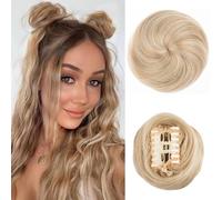 JJstar Mini Moño con Pinza, Extensión de Cabello Sintético Moño Postizo Despeinado, Space Buns Estilo Orejas de Gato, Fácil de Usar para Mujeres y Niñas