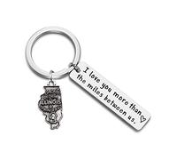 JJTZX I Love You More Than The Miles Between Us - Llavero con Mapa del Estado de relaciones a Larga Distancia