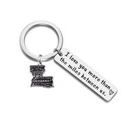 JJTZX I Love You More Than The Miles Between Us - Llavero con Mapa del Estado de relaciones a Larga Distancia