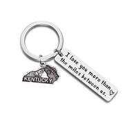 JJTZX I Love You More Than The Miles Between Us - Llavero con Mapa del Estado de relaciones a Larga Distancia