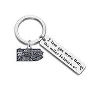 JJTZX I Love You More Than The Miles Between Us Long Distance Relationship State Map Llavero para Viaje, Regalo de Viaje