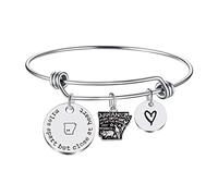 JJTZX Miles Apart but Close at Heart - Pulsera de mapa de estado de larga distancia, regalo de viaje, Acero inoxidable, No es una piedra preciosa