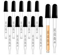 JJUNW 10 piezas Pipeta de vidrio, cuentagotas de 1ml con mediciones, pipeta cuentagotas con cabeza de goma. Pipeta graduada para transferencia para plantas, mascotas y moldes de dulces en manualidades