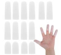 JJUNW 14 protectores de silicona para dedos, protectores para yemas de los dedos, dos tamaños, protección para el pulgar, apoyo para eccemas de manos, chasquido de dedos, artritis de dedos, trabajo