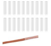 JJUNW 20 cordones termorretráctiles lear, kit de reparación de extremos de cordones termorretráctiles de 0.2 pulgadas, puntas de cordones de plástico transparente para cuerdas de zapatos