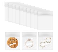 JJUNW 200 bolsas de plástico con cremallera, 25 x 30 mm, mini bolsas con cierre a presión, bolsas de plástico con cremallera, transparentes, reutilizables, bolsas pequeñas