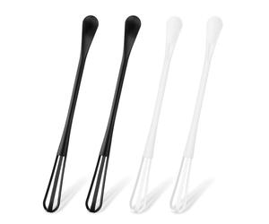 JJUNW 4 mini batidores multifunción, pequeños con mini cucharas de plástico, cucharas para especias, cucharas agitadoras, 22 cm, batidor de cocina para mezclar, batir, batir peluquería