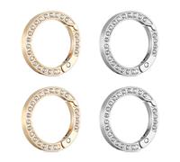 JJUNW 4 mosquetones redondos grandes, brillantes y redondos, 35 mm, metal de primavera, anillos en O, mosquetón para llavero, bolso, joyas, manualidades