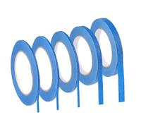 JJUNW 5 rollos de cinta adhesiva azul de línea fina, 3/5/10/12 mm x 50 m de cinta decorativa, cinta de pintor autoadhesiva de 4 anchos con línea fina para proyectos de automóviles, escuelas, oficinas