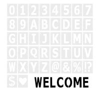 JJUNW Plantillas de letras y números de 5 cm, 42 plantillas reutilizables de plástico para pintar en madera, pared, tela, roca, cartel, proyectos de arte de bricolaje