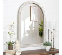 JJUUYOU Espejo arqueado para baño, montado en la pared, moderno marco de madera negra, decoración de 90 x 60 cm, espejos grandes para dormitorio, sala de estar, entrada, colgar o apoyarse contra la