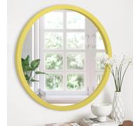 JJUUYOU Espejo de pared redondo rústico pequeño espejo circular para baño, espejos circulares de casa de campo, espejos con marco de madera para sala de estar, dormitorio, entrada y más