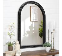 JJUUYOU Espejos de baño arqueados para pared, espejos de arco negro con marco para sobre fregadero, 75 x 50 cm, espejo grande para colgar en el tocador, dormitorio, sala de estar, tocador, entrada