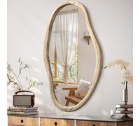 JJUUYOU Espejos Irregulares para Pared Espejo Asimétrico de Baño 75x45cm Espejos Grandes Montados en Pared Colgado Horizontal o Vertical Espejo de Pared para Maquillaje Baño Dormitorio Sala de Estar