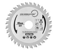 jjw-germany HW HM - Hoja de sierra (85 x 2,0 x 15 mm, 32 WF, multimaterial) | Compatible con Bosch GKS 12V-26 Makita HS301D WORX WX523 Parkside PHKSA 12 A2/B3