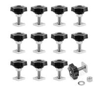 JJWNMLL 12pcs nutensteine dachträger, T-Nut nutensteine M6 x 35mm,20 x 20 mm Dachträger Relingträger con sterngriffmutter M6 y arandelas para portabicicletas
