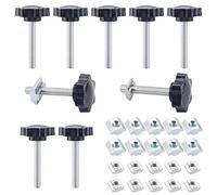 JJWNMLL 20pcs M8 Tuerca de Ranura en T y 10pcs Perilla de estrellam,Tuerca Deslizante de Riel en T