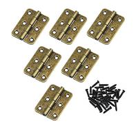 JJWNMLL 6 bisagras de puerta retro de 2 pulgadas, bisagras plegables a tope de madera gruesa para muebles del hogar, armario, puerta, cajón de madera (bronce antiguo)