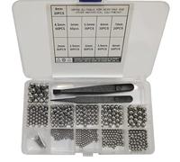 JJWNMLL 600 bolas de rodamiento de acero inoxidable 201tamaños 2-8mm, kit de clasificación bolas mezcladoras para accesorios industriales, ruedas transportadoras, instrumentos bicicletas con 2 pinzas