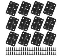 JJWNMLL bisagras de puerta retro de 2 pulgadas, bisagras plegables a tope de madera gruesa para muebles del hogar, armario, puerta, cajón de madera (negro-12pcs)