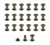 JJWNMLL Juego de 20 tornillos Chicago de M5x10mm, kit de tornillos de encuadernación Chicago, remache de uñas metal, botón Chicago, para cinturón de cuero,libro de recortes,encuadernación - Bronce