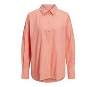 JJXX Camisa de popelín para Mujer JXJAMIE Camisa de popelín, Coral y Gris, S