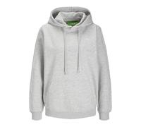JJXX Jack & Jones Jxabbie RLX LS Every Hood Swt Noos Sudadera con Capucha, Mujer, Light Grey Melange/Print:Bright White Logo, S