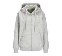 JJXX Jack & Jones JXABBIE RLX LS Every Zip Hood SWT Noos, Light Grey Melange/Print:Bright White Logo, S