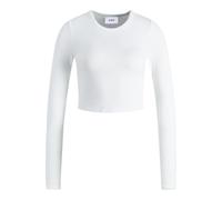 JJXX Jack & Jones Jxfeline LS Rib tee Noos Camiseta, Blanco Brillante, S para Mujer