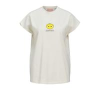 JJXX Jxastrid SL Boxy Print tee Jrs Camiseta, Vanilla Ice/Print:Yellow Smiley, M Mujeres