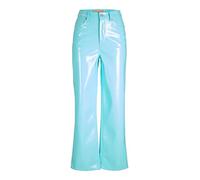JJXX Jxkenya Hw Straight Pantalones de Piel Sintética, Pantalones Mujer, Azul. Detalles: Brillante, M