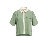 JJXX Jxlark Satin Ss Camiseta de Manga Corta, Blusa de camisa Mujer, Loden Frost/Detalle: Contrast Placket, S