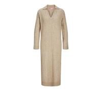 JJXX Jxozzy Diverse Polo Neck Dress Knit Vestido de Punto, Beige, S para Mujer