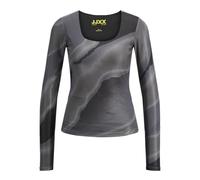 JJXX Jxrosa Saga Mesh LS Rev Top Wvn, Pewter/AOP: Big Wave, M Mujeres