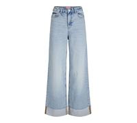 JJXX Jxtokyo Wide Fold Up HW Jeans R6169 Dnm Pantalón, Mezclilla De Color Azul Claro, 27W / 32L Mujeres