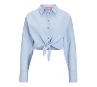 JJXX Jxwindy Seersucker LS Knot Shirt WVN Sn Camisa para Mujer, Little Boy Blue/Detail:Striped, XS