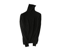 JJzex Suéteres de cuello alto de lana para las mujeres suéter de cachemira caliente de punto, Negro, L