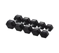 JK FITNESS Diamond, Manillar de Goma Hexagonal, 8 kg, Unisex, Adulto, Negro, única
