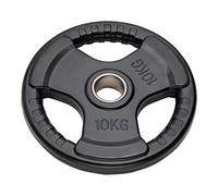 JK FITNESS Disco de Hierro Fundido olímpico engomado Tri-Grip Orificio Ø50 mm de 10 kg Diamond,Unisex,Negro,Única