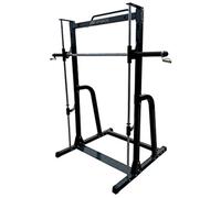 JK Fitness Smith Machine [Carga máxima 300 Kg] Adaptador para Discos Ø25 y 50 mm | Barra guiada con Mango Ø32 mm | 8 Posiciones de Bloqueo | Barra para dominadas Ø25 mm